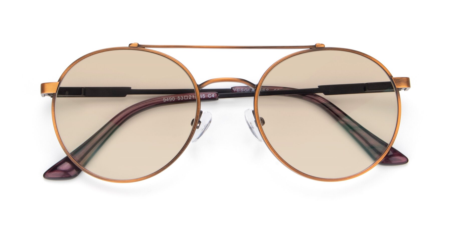 Folded Front of 9490 in Antique Bronze with Light Brown Tinted Lenses