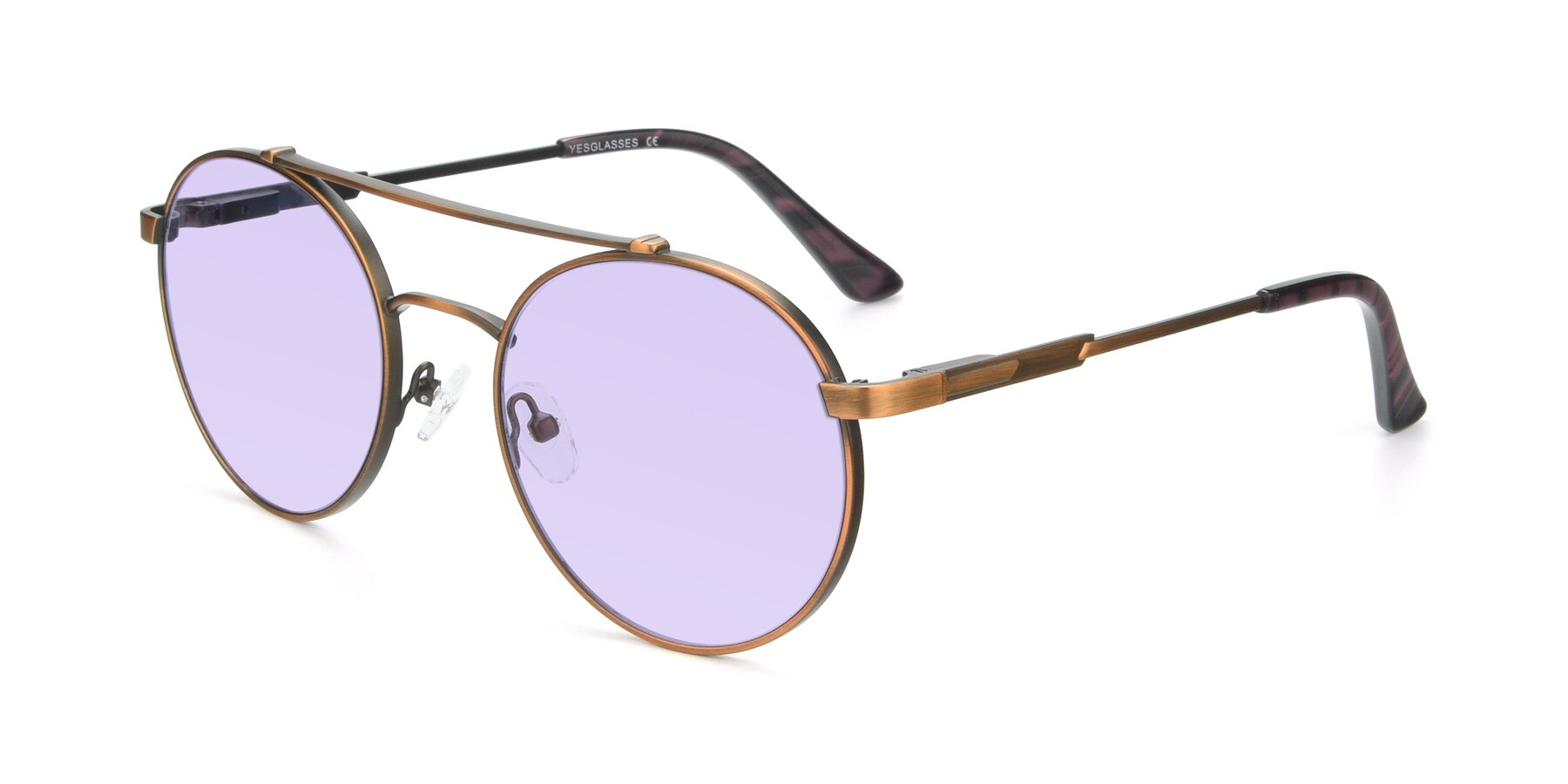 Angle of 9490 in Antique Bronze with Light Purple Tinted Lenses
