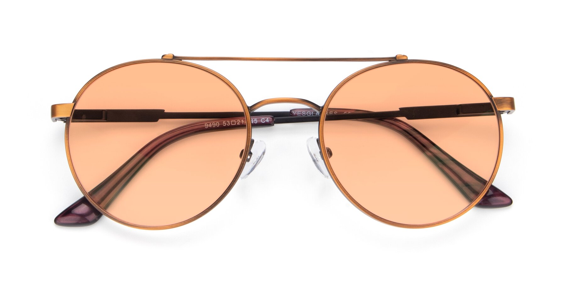 Folded Front of 9490 in Antique Bronze with Light Orange Tinted Lenses