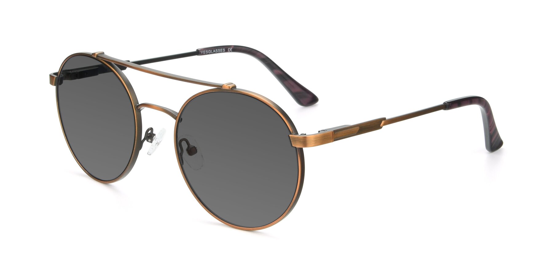 Angle of 9490 in Antique Bronze with Medium Gray Tinted Lenses