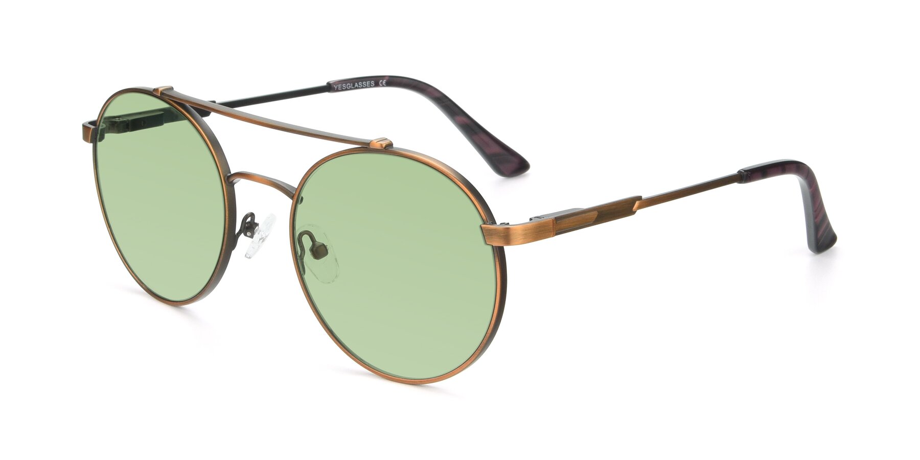 Angle of 9490 in Antique Bronze with Medium Green Tinted Lenses
