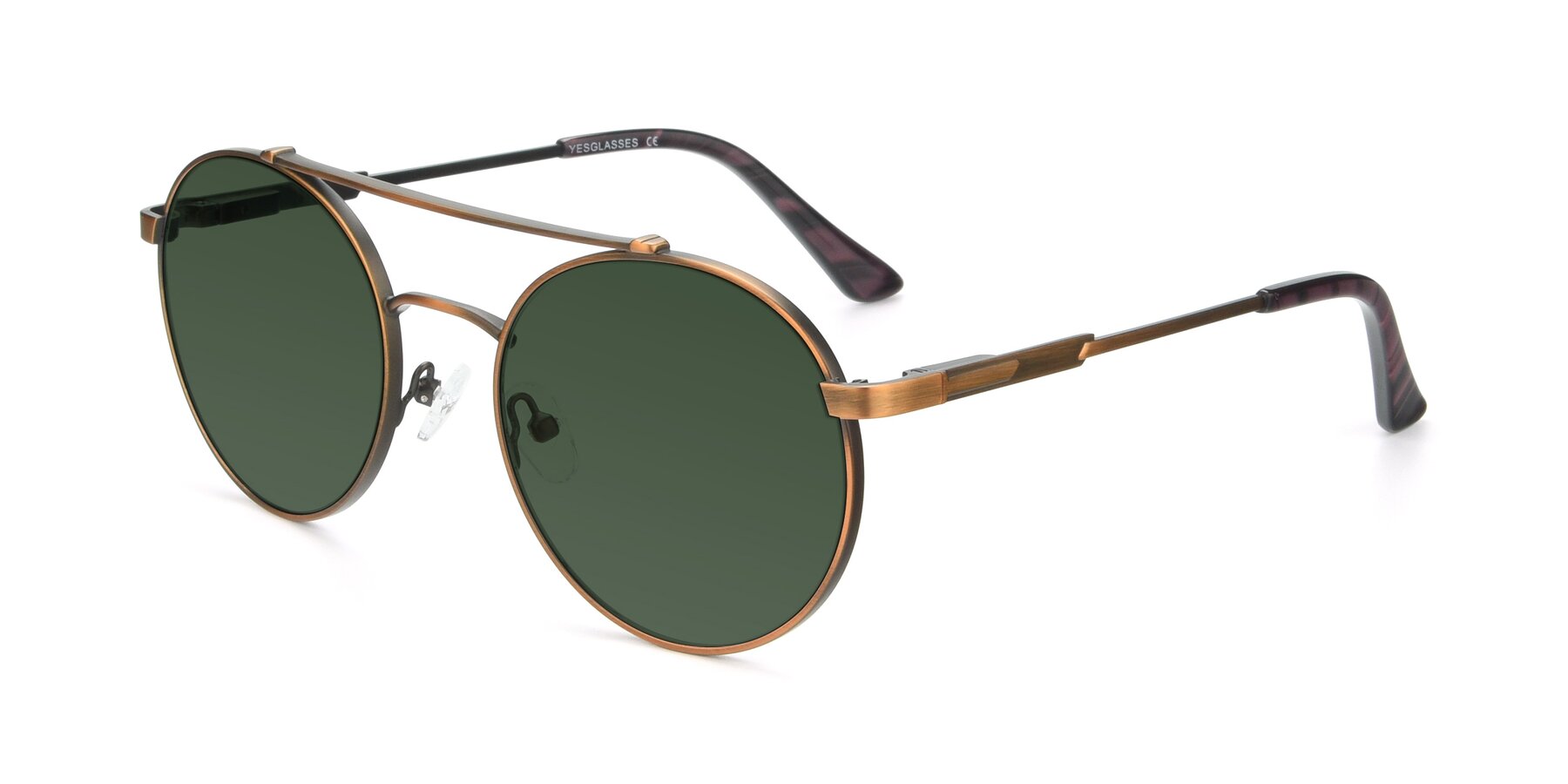 Angle of 9490 in Antique Bronze with Green Tinted Lenses