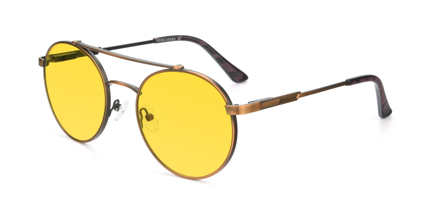 Angle of 9490 in Antique Bronze with Yellow Tinted Lenses