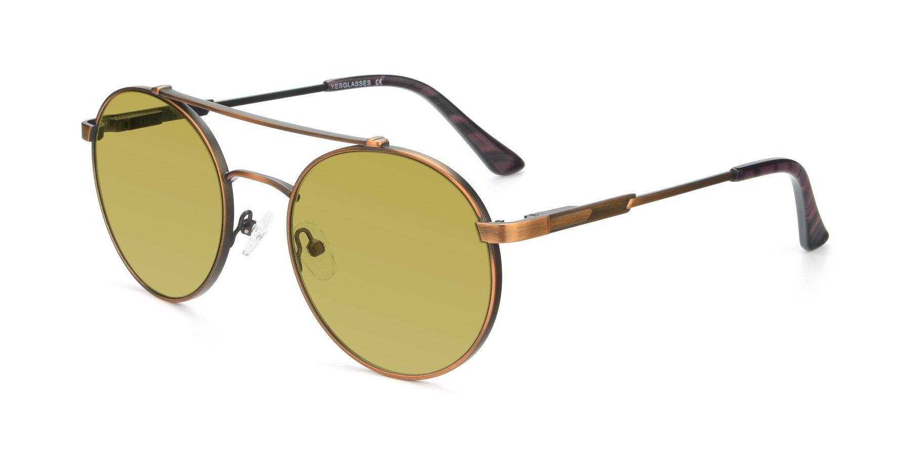 Angle of 9490 in Antique Bronze with Champagne Tinted Lenses