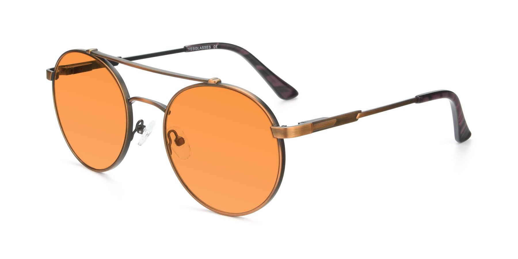 Angle of 9490 in Antique Bronze with Orange Tinted Lenses