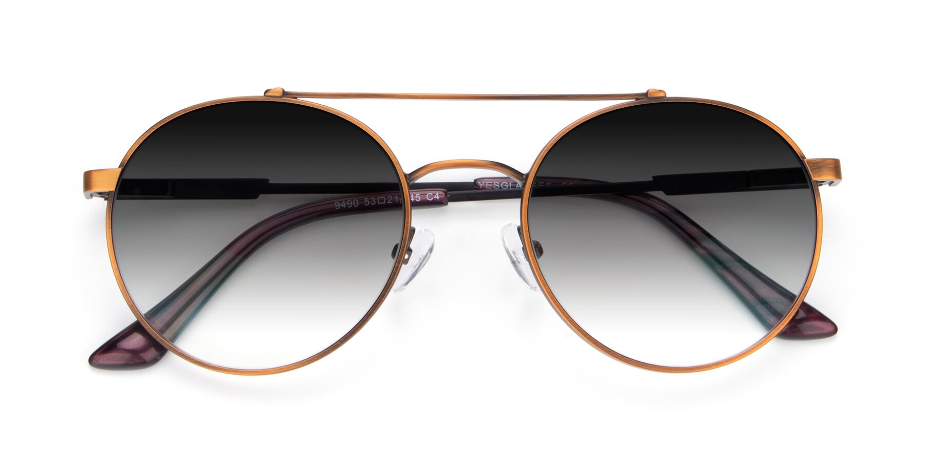 View of 9490 in Antique Bronze with Gray Gradient Lenses