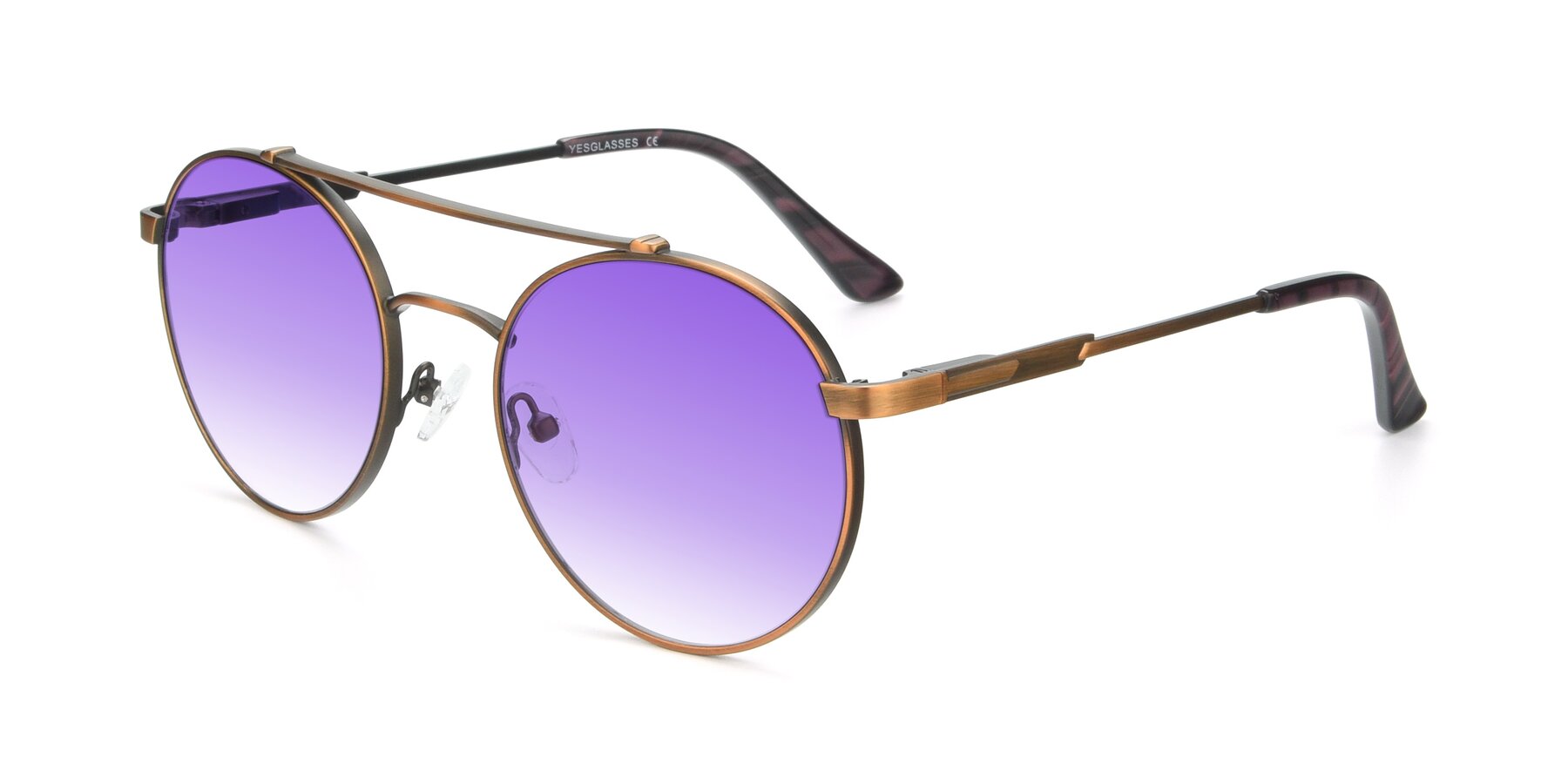 Angle of 9490 in Antique Bronze with Purple Gradient Lenses