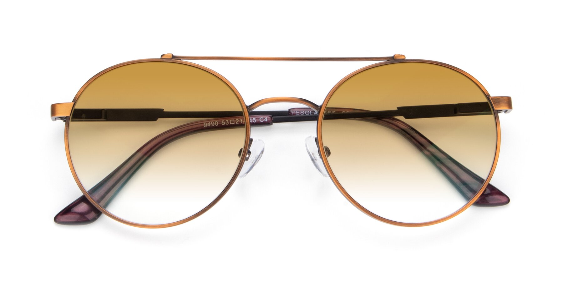 Folded Front of 9490 in Antique Bronze with Champagne Gradient Lenses