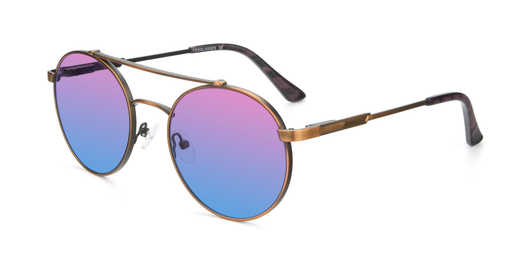 Angle of 9490 in Antique Bronze with Pink / Blue Gradient Lenses