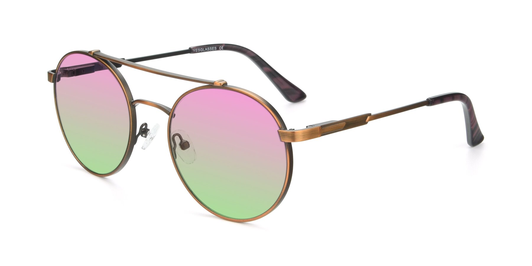 Angle of 9490 in Antique Bronze with Pink / Green Gradient Lenses