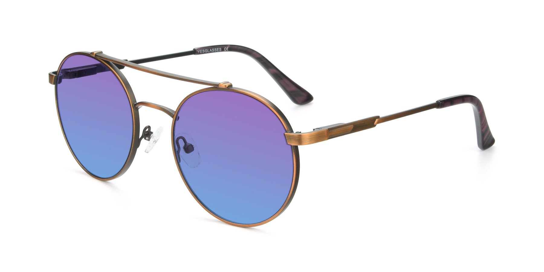 Angle of 9490 in Antique Bronze with Purple / Blue Gradient Lenses