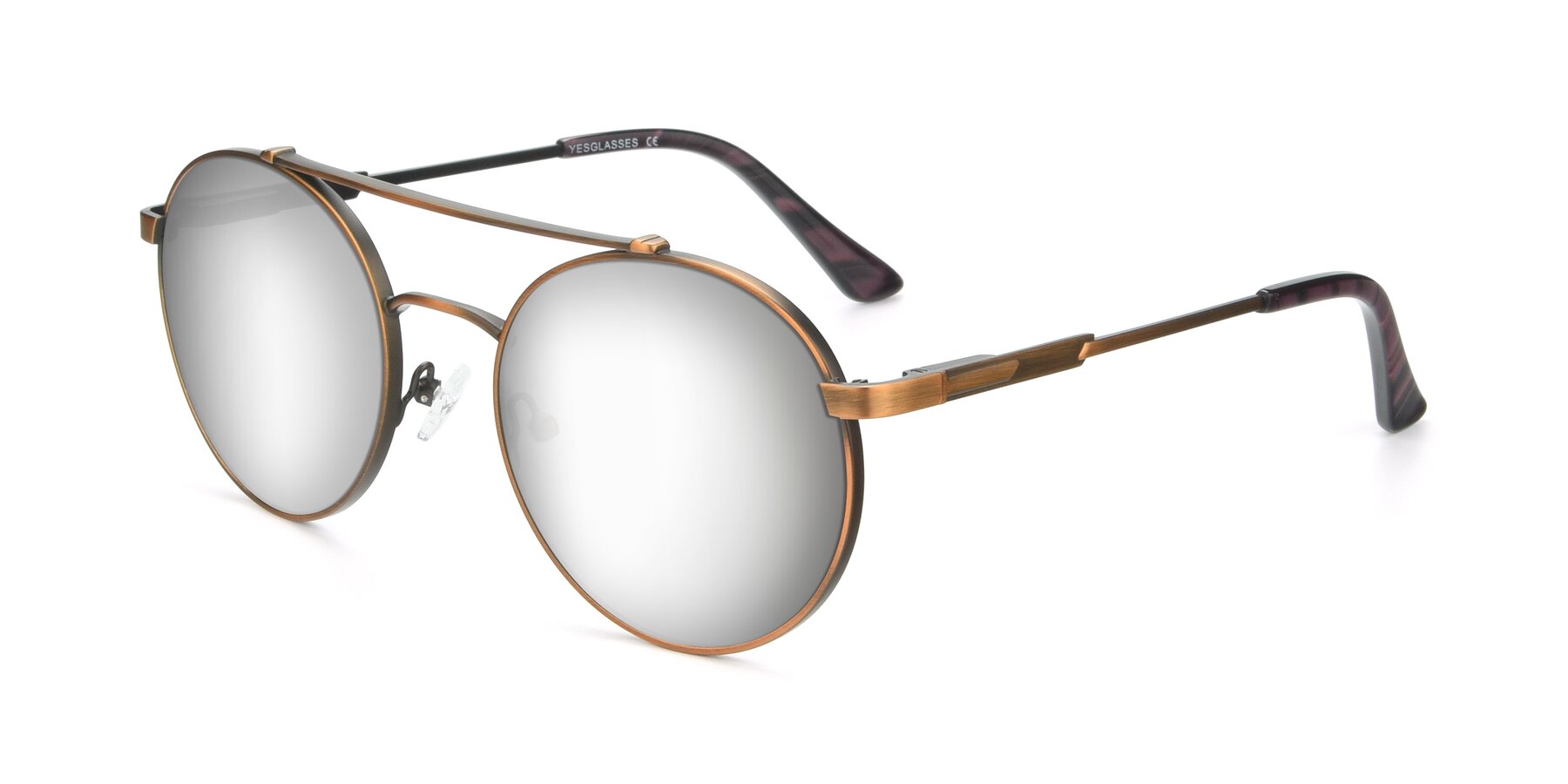Angle of 9490 in Antique Bronze with Silver Mirrored Lenses