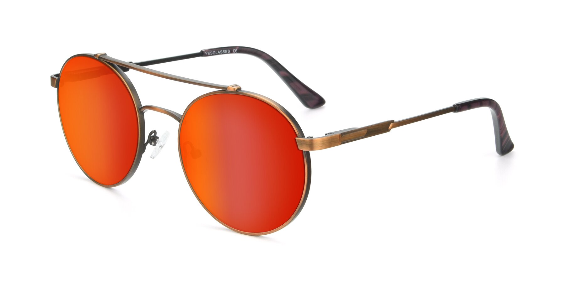 Angle of 9490 in Antique Bronze with Red Gold Mirrored Lenses