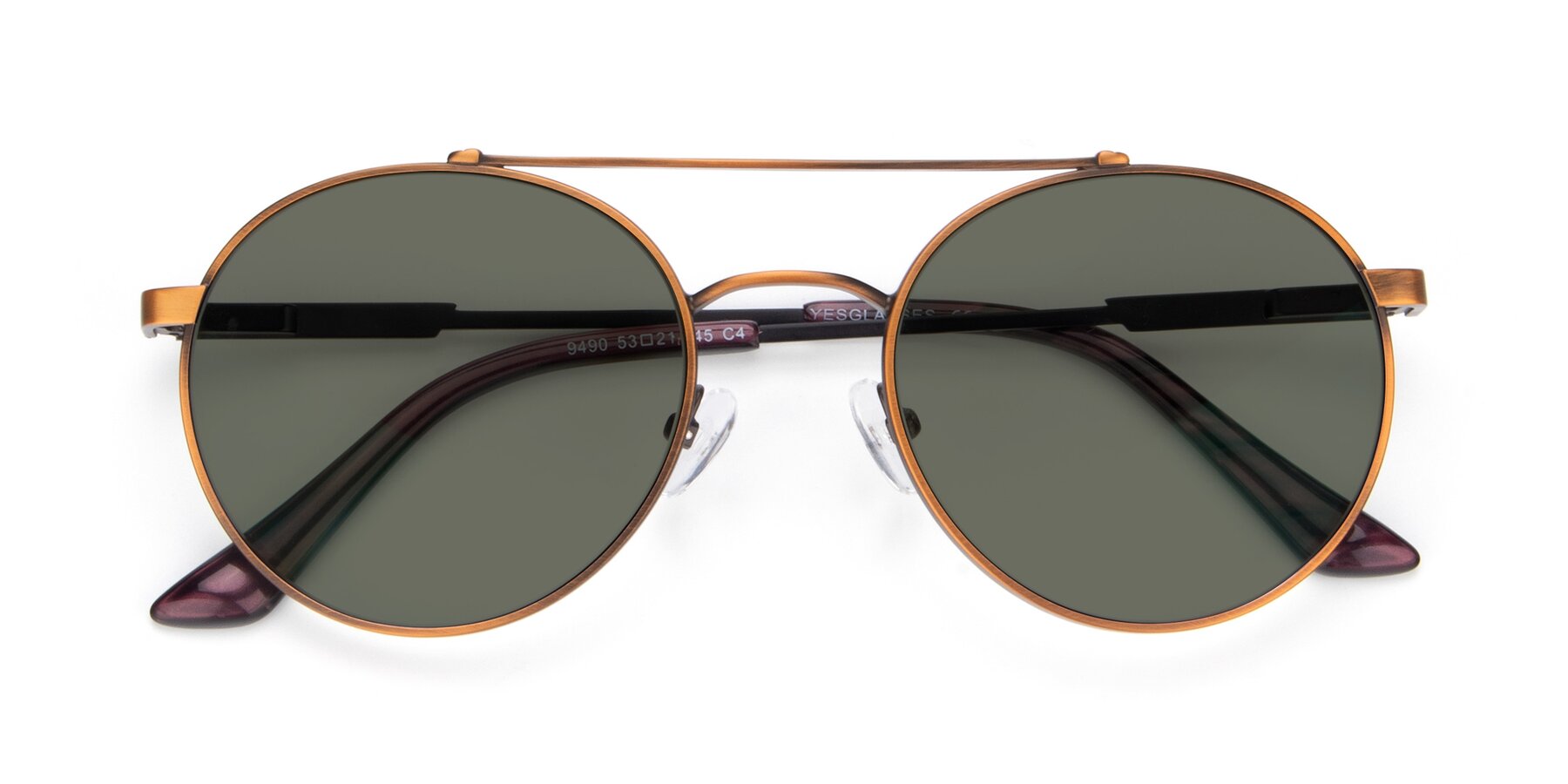 Folded Front of 9490 in Antique Bronze with Gray Polarized Lenses