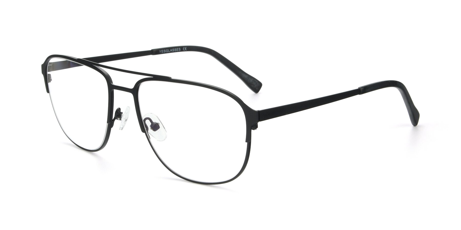 Angle of 9513 in Antique Black with Clear Reading Eyeglass Lenses