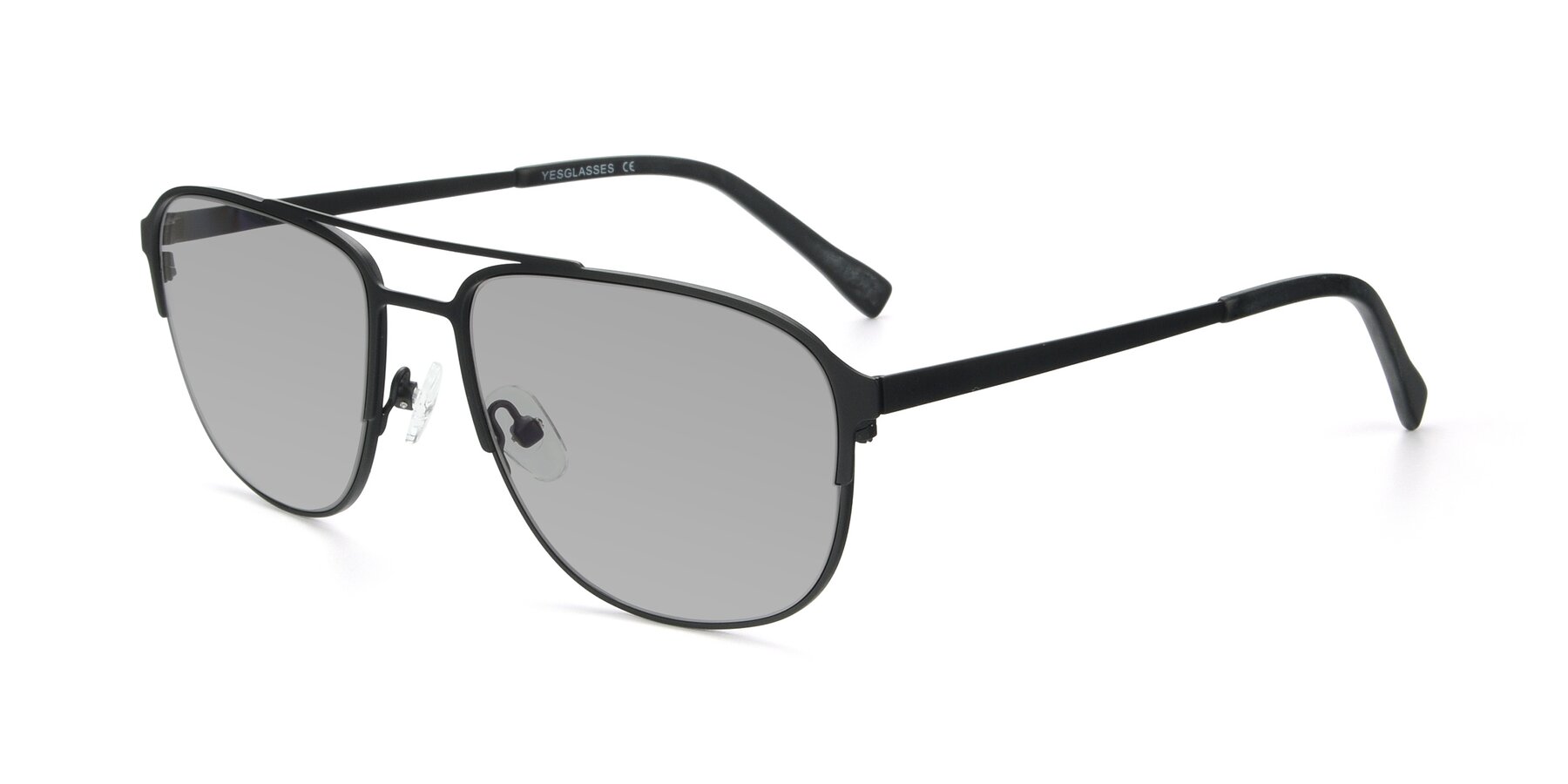 Angle of 9513 in Antique Black with Light Gray Tinted Lenses