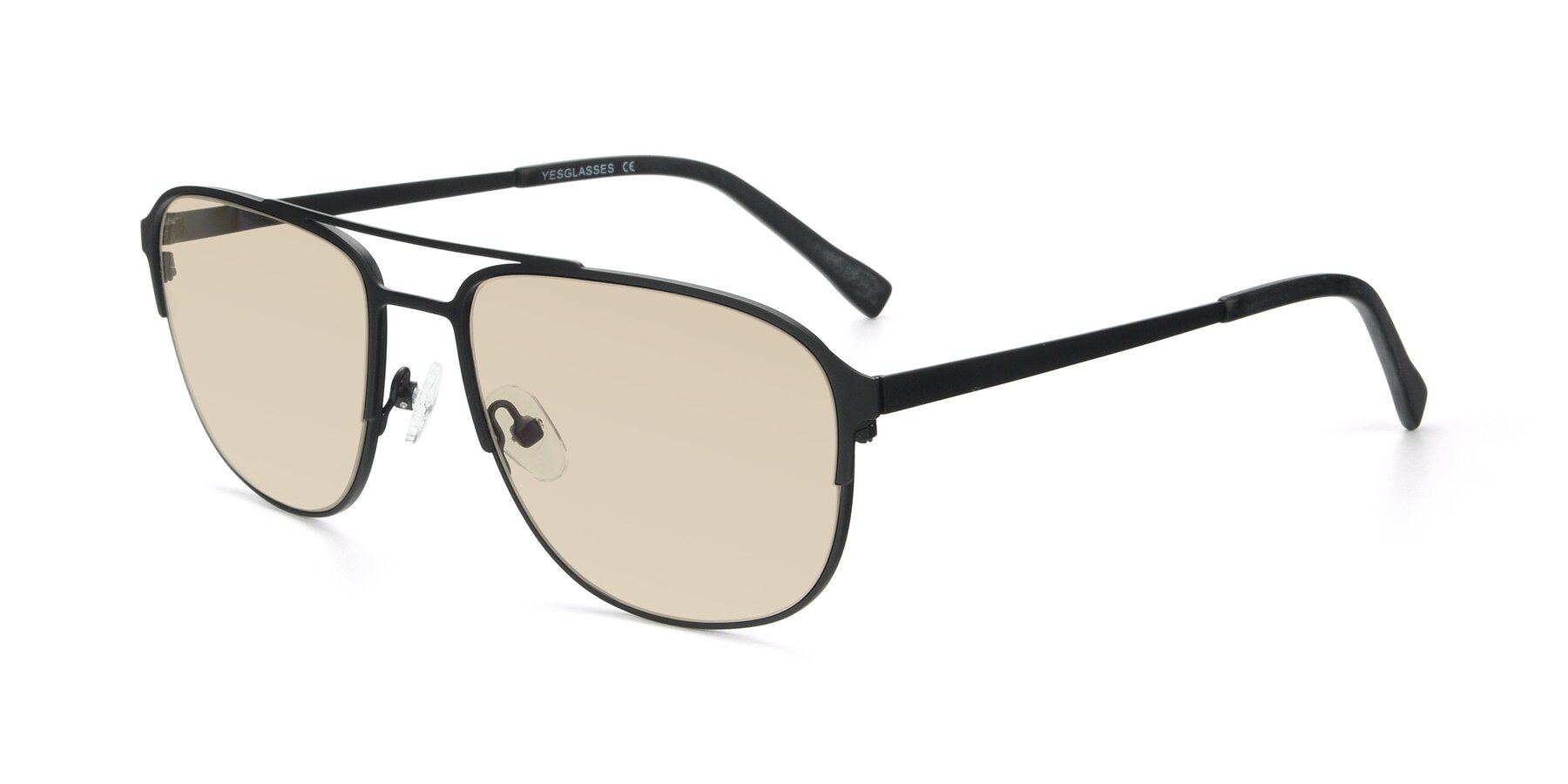 Angle of 9513 in Antique Black with Light Brown Tinted Lenses