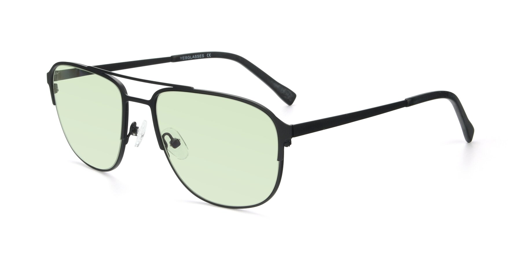 Angle of 9513 in Antique Black with Light Green Tinted Lenses