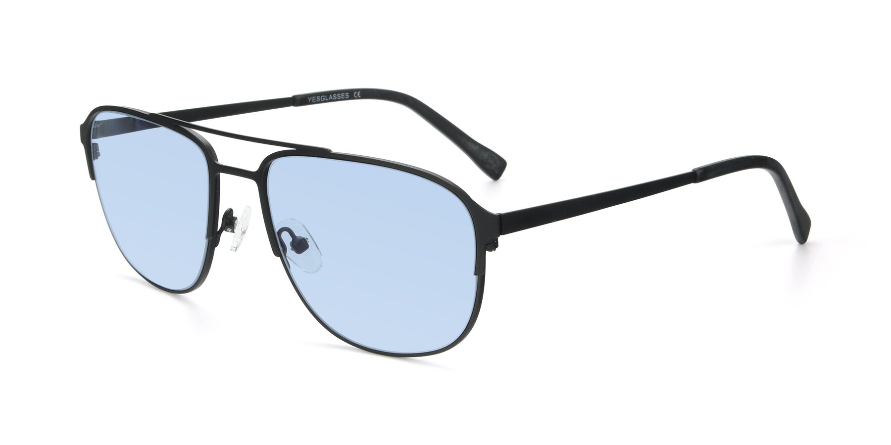 Angle of 9513 in Antique Black with Light Blue Tinted Lenses