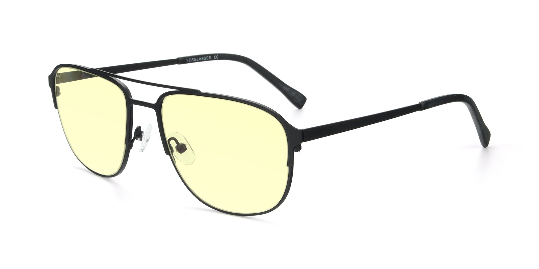 Angle of 9513 in Antique Black with Light Yellow Tinted Lenses