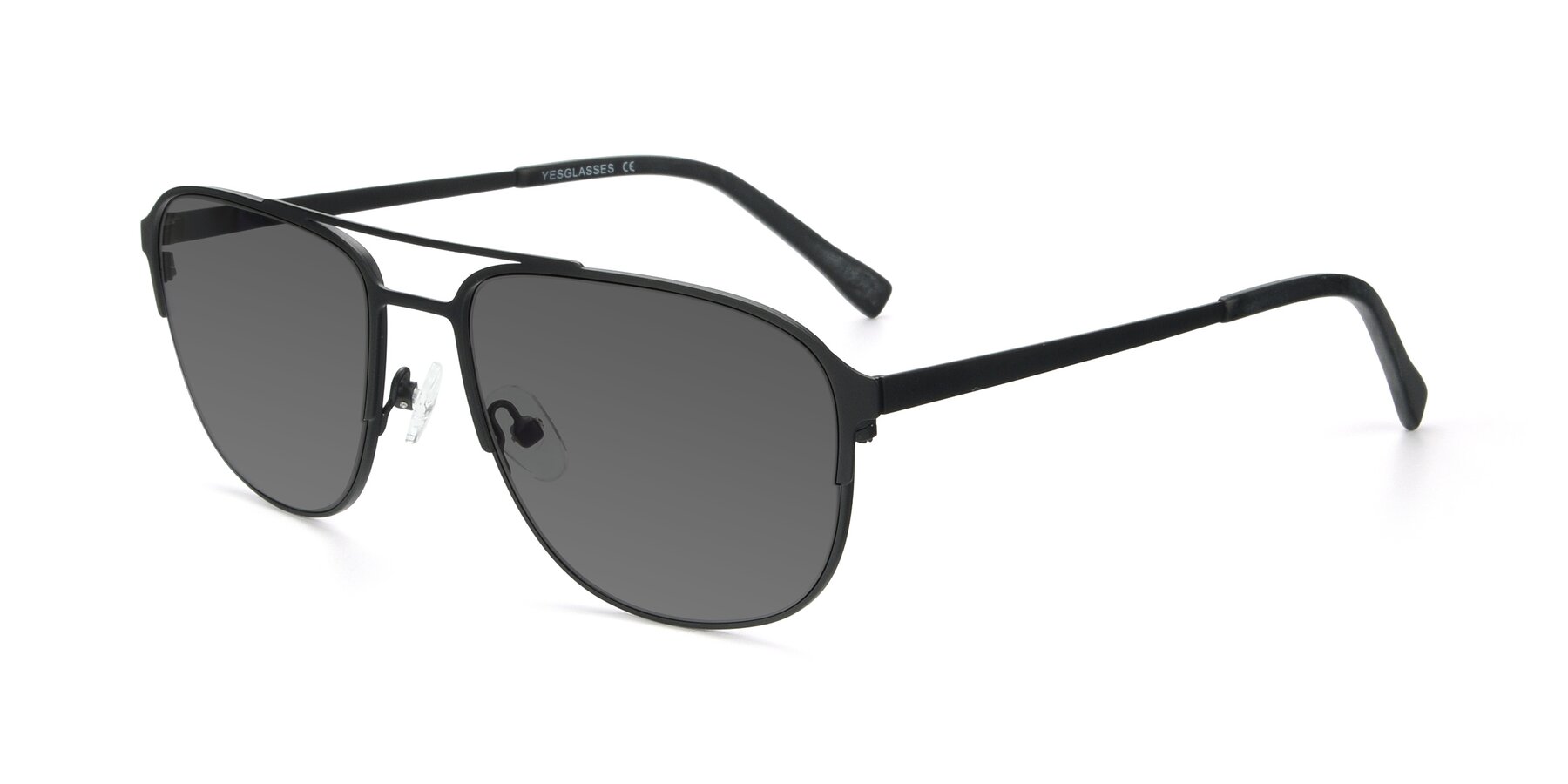 Angle of 9513 in Antique Black with Medium Gray Tinted Lenses