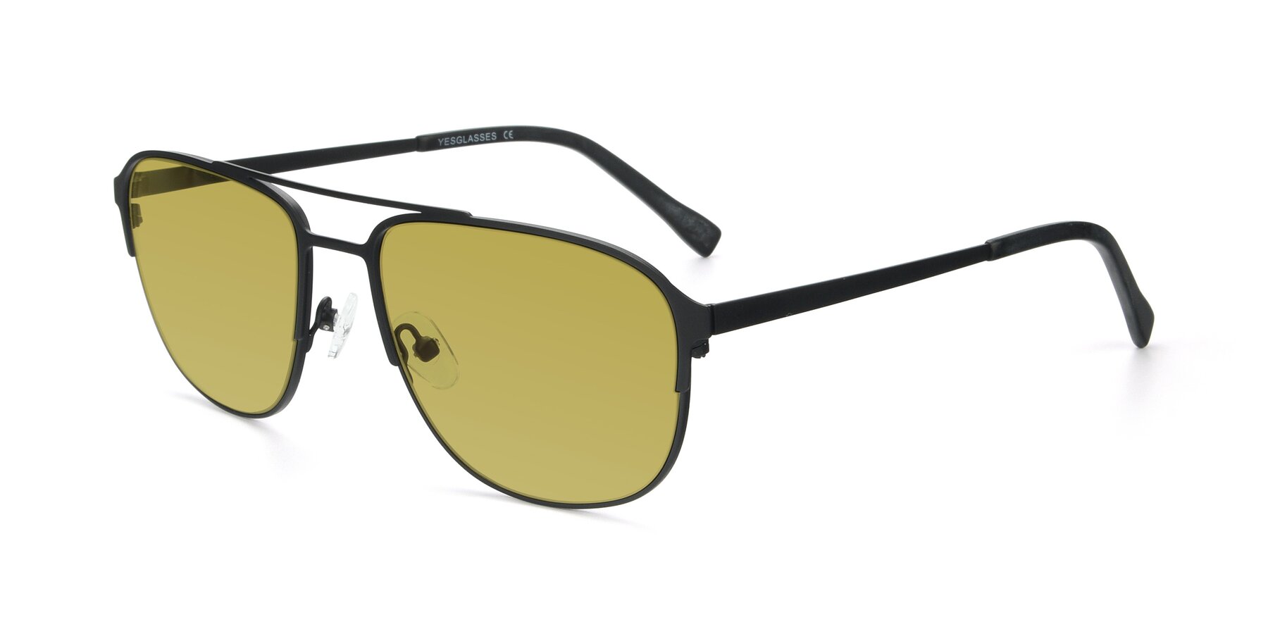 Angle of 9513 in Antique Black with Champagne Tinted Lenses