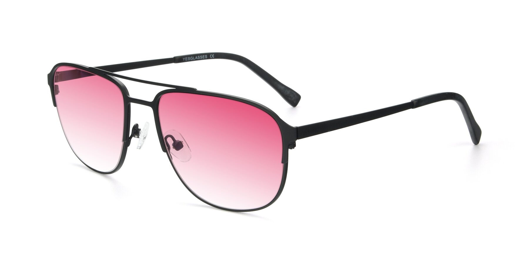 Angle of 9513 in Antique Black with Pink Gradient Lenses