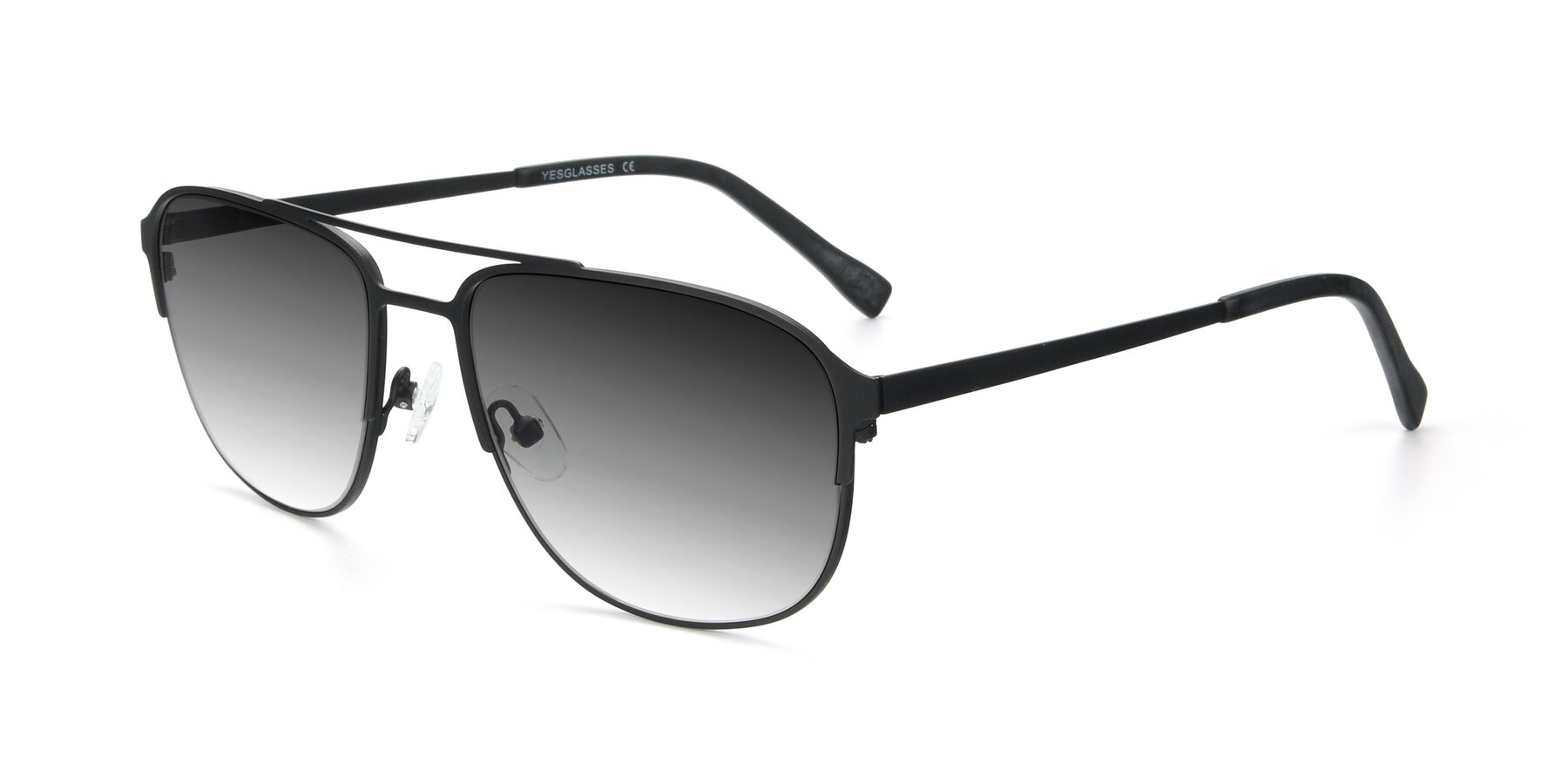 Angle of 9513 in Antique Black with Gray Gradient Lenses