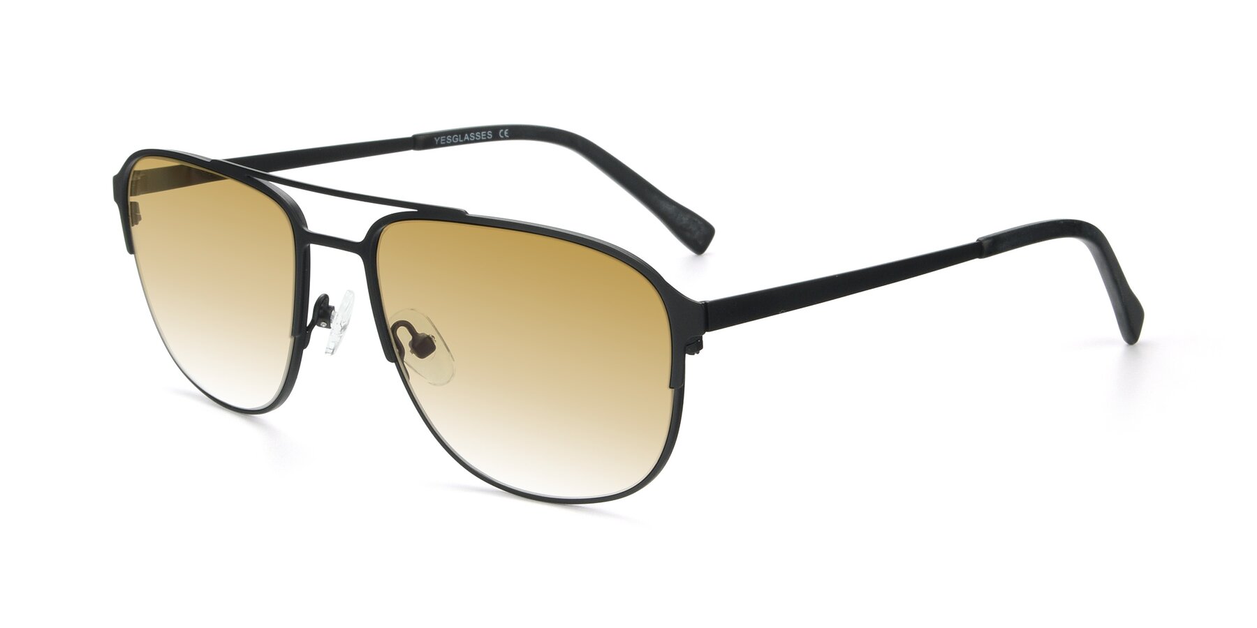 Angle of 9513 in Antique Black with Champagne Gradient Lenses