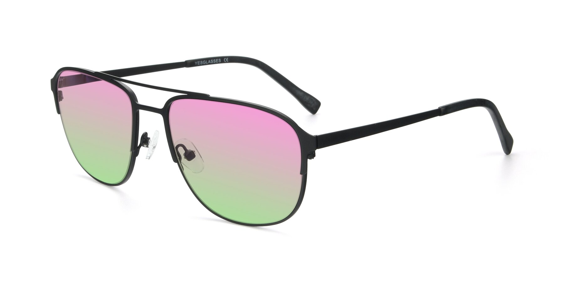 Angle of 9513 in Antique Black with Pink / Green Gradient Lenses