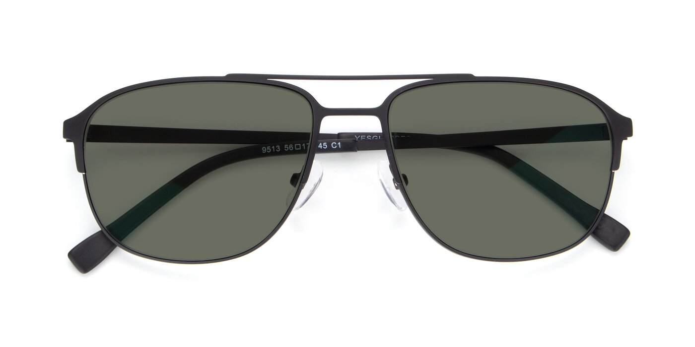 9513 - Antique Black Polarized Sunglasses