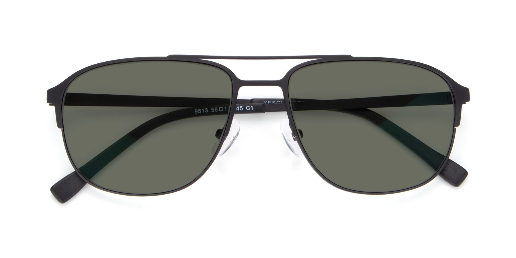 Folded Front of 9513 in Antique Black with Gray Polarized Lenses