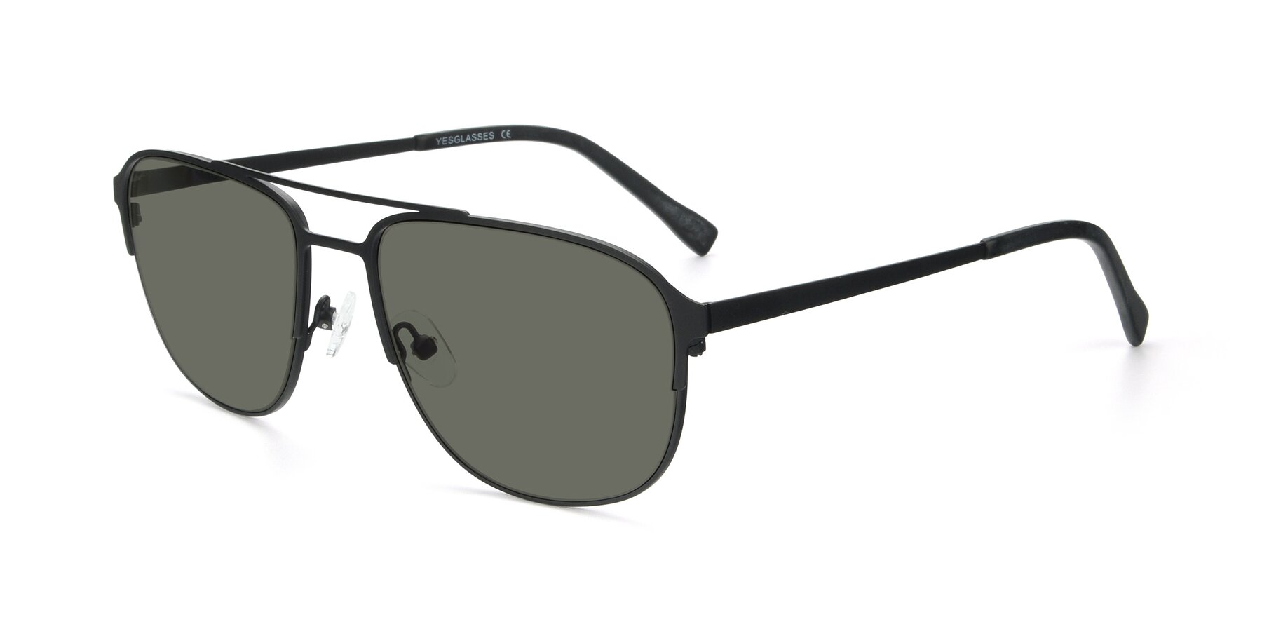 Angle of 9513 in Antique Black with Gray Polarized Lenses