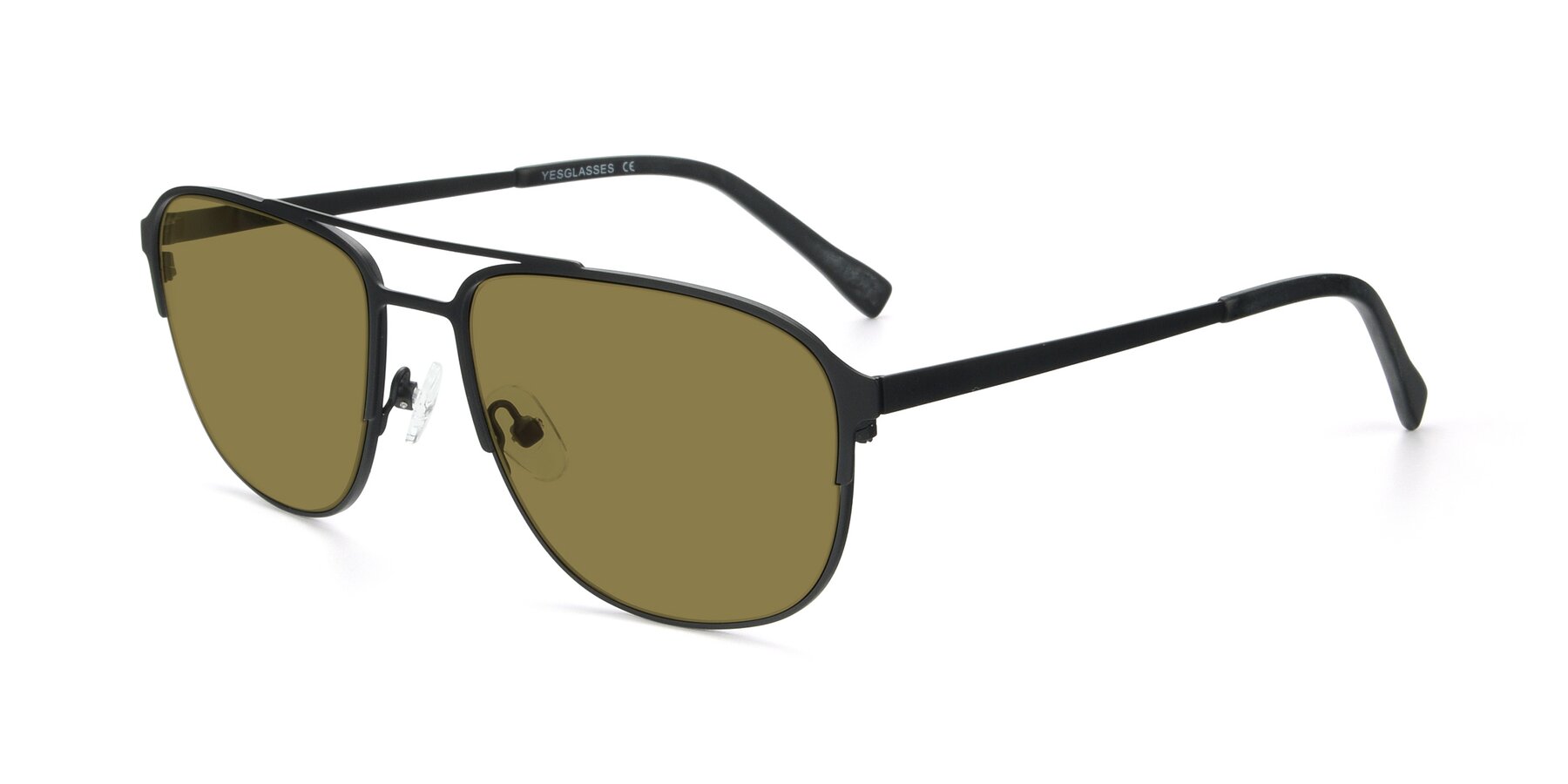 Angle of 9513 in Antique Black with Brown Polarized Lenses