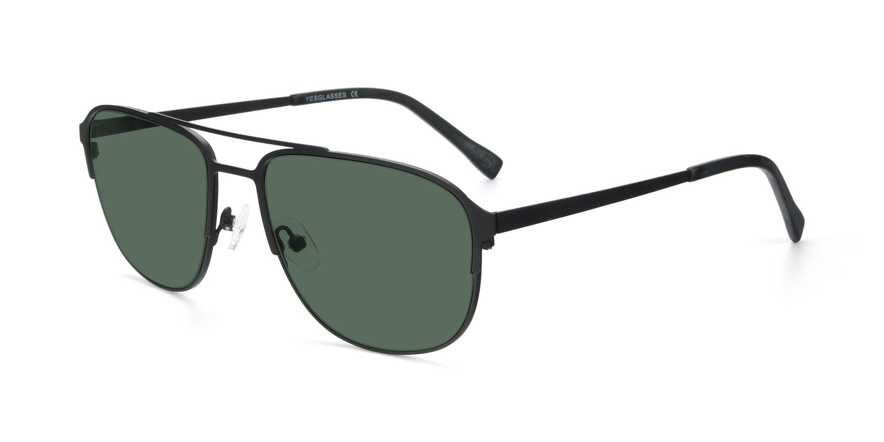 Angle of 9513 in Antique Black with Green Polarized Lenses