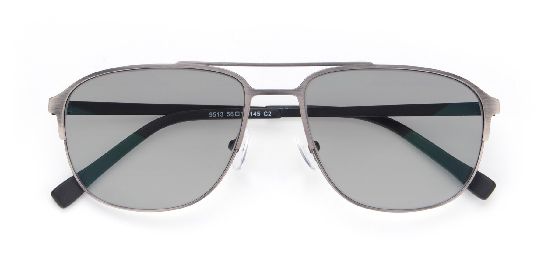 Folded Front of 9513 in Antique Silver with Light Gray Tinted Lenses