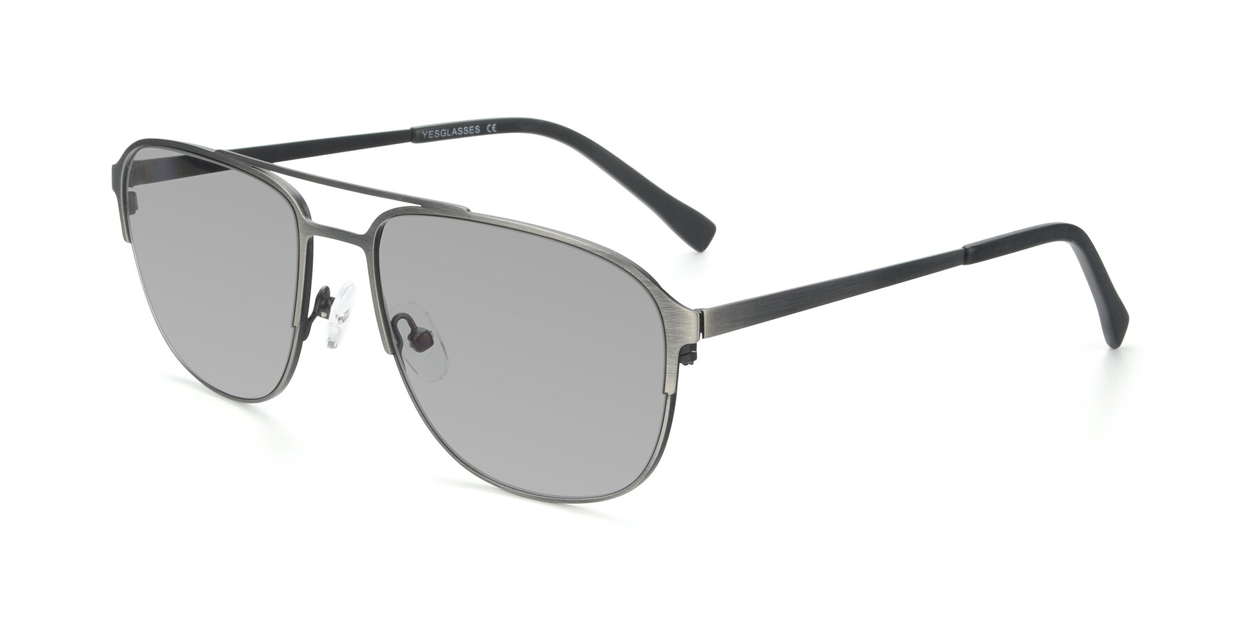 Angle of 9513 in Antique Silver with Light Gray Tinted Lenses