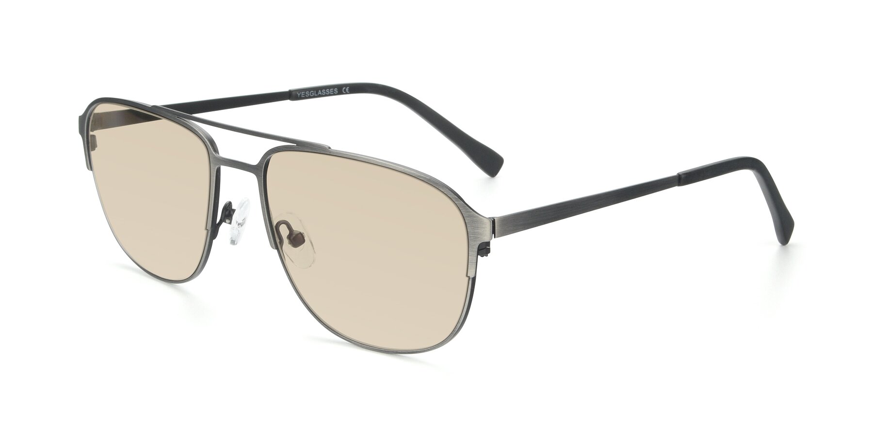 Angle of 9513 in Antique Silver with Light Brown Tinted Lenses