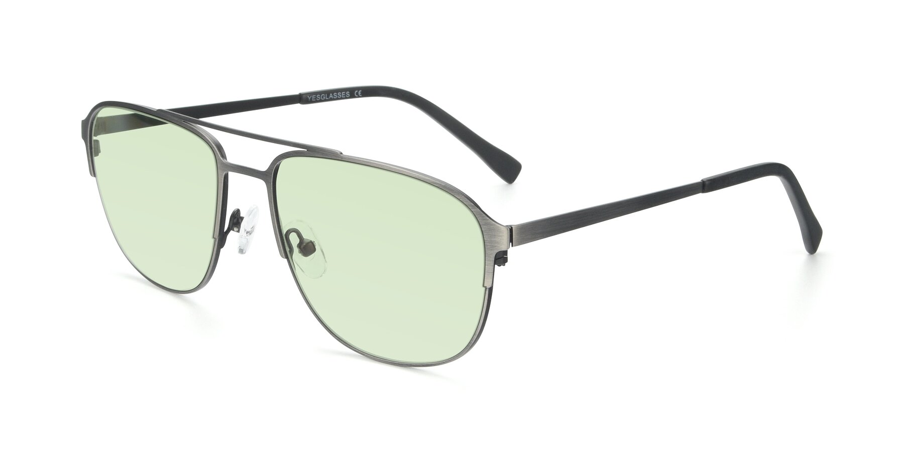 Angle of 9513 in Antique Silver with Light Green Tinted Lenses
