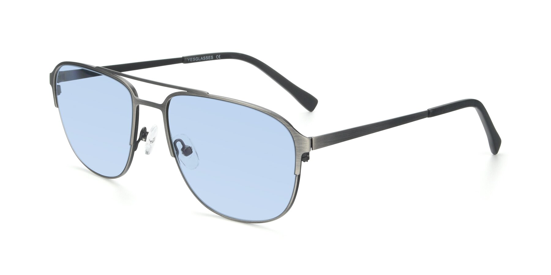 Angle of 9513 in Antique Silver with Light Blue Tinted Lenses