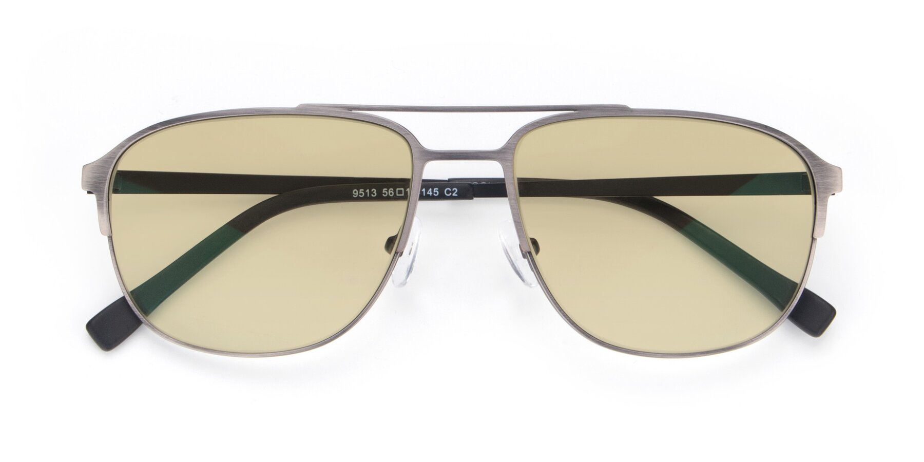 Folded Front of 9513 in Antique Silver with Light Champagne Tinted Lenses