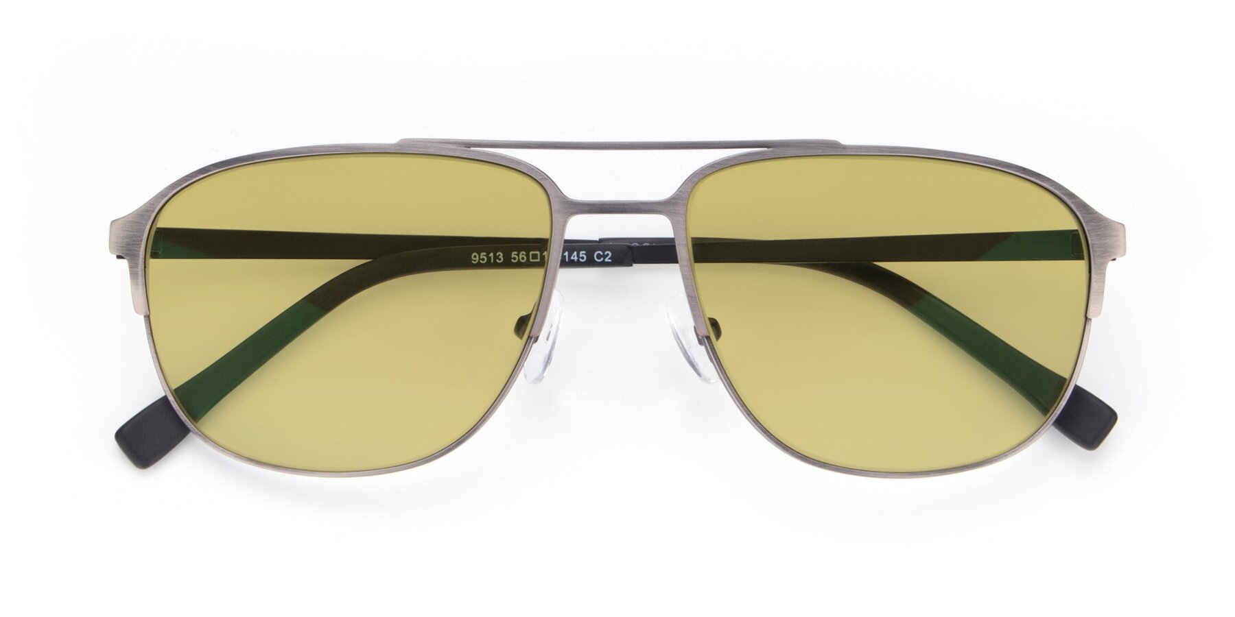 Folded Front of 9513 in Antique Silver with Medium Champagne Tinted Lenses