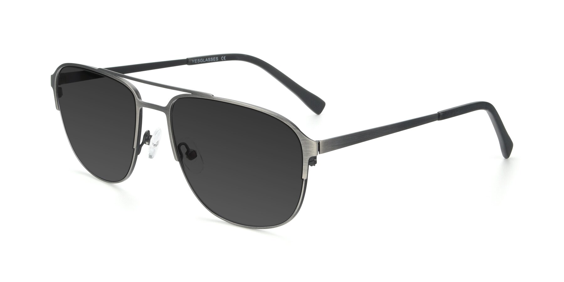 Angle of 9513 in Antique Silver with Gray Tinted Lenses