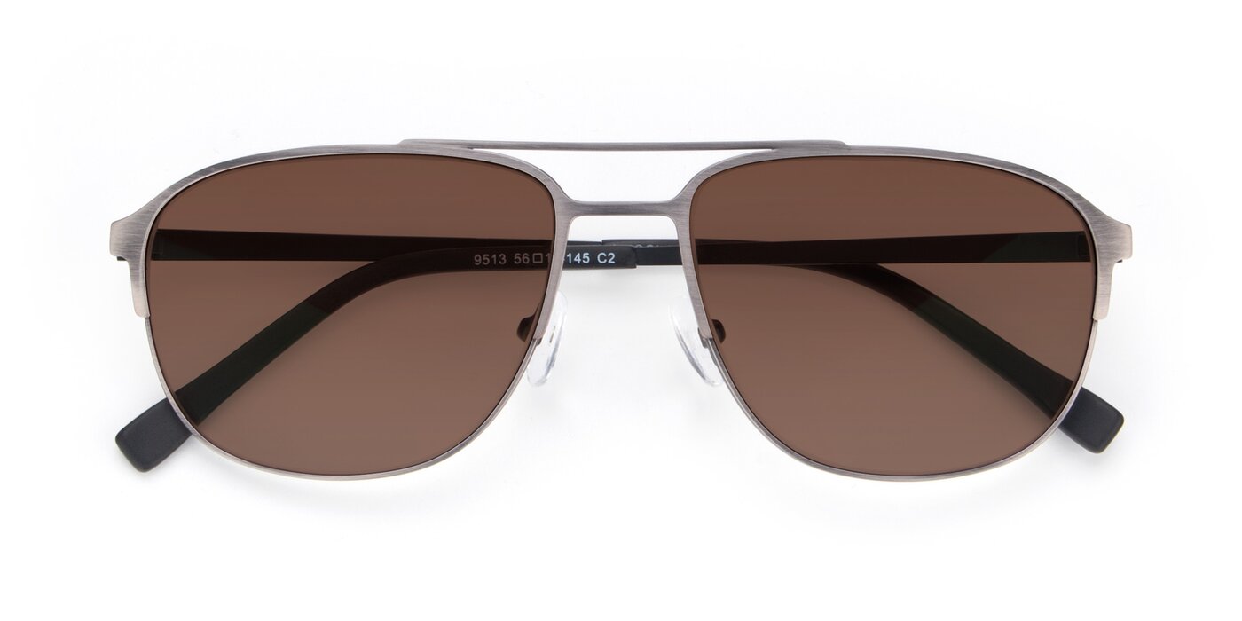 9513 - Antique Silver Tinted Sunglasses