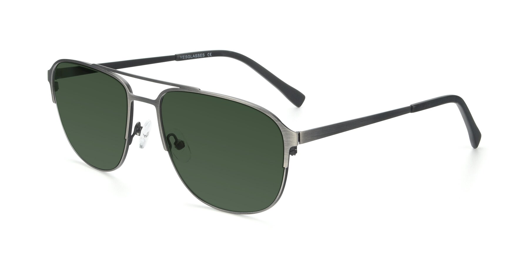 Angle of 9513 in Antique Silver with Green Tinted Lenses