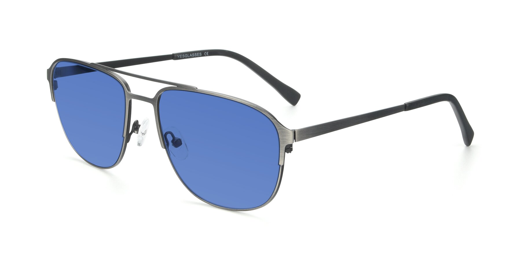 Angle of 9513 in Antique Silver with Blue Tinted Lenses