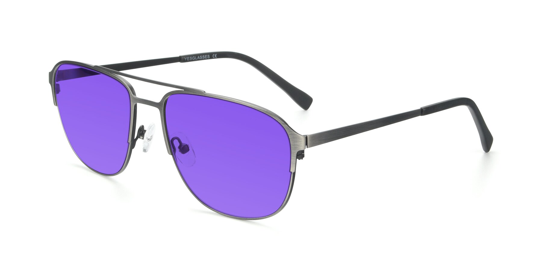 Angle of 9513 in Antique Silver with Purple Tinted Lenses