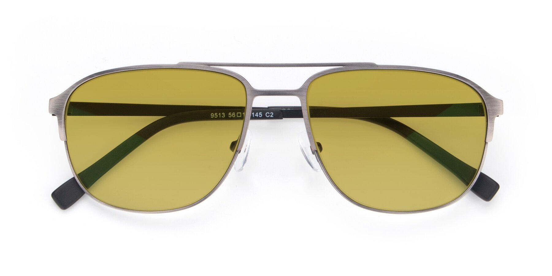 Folded Front of 9513 in Antique Silver with Champagne Tinted Lenses