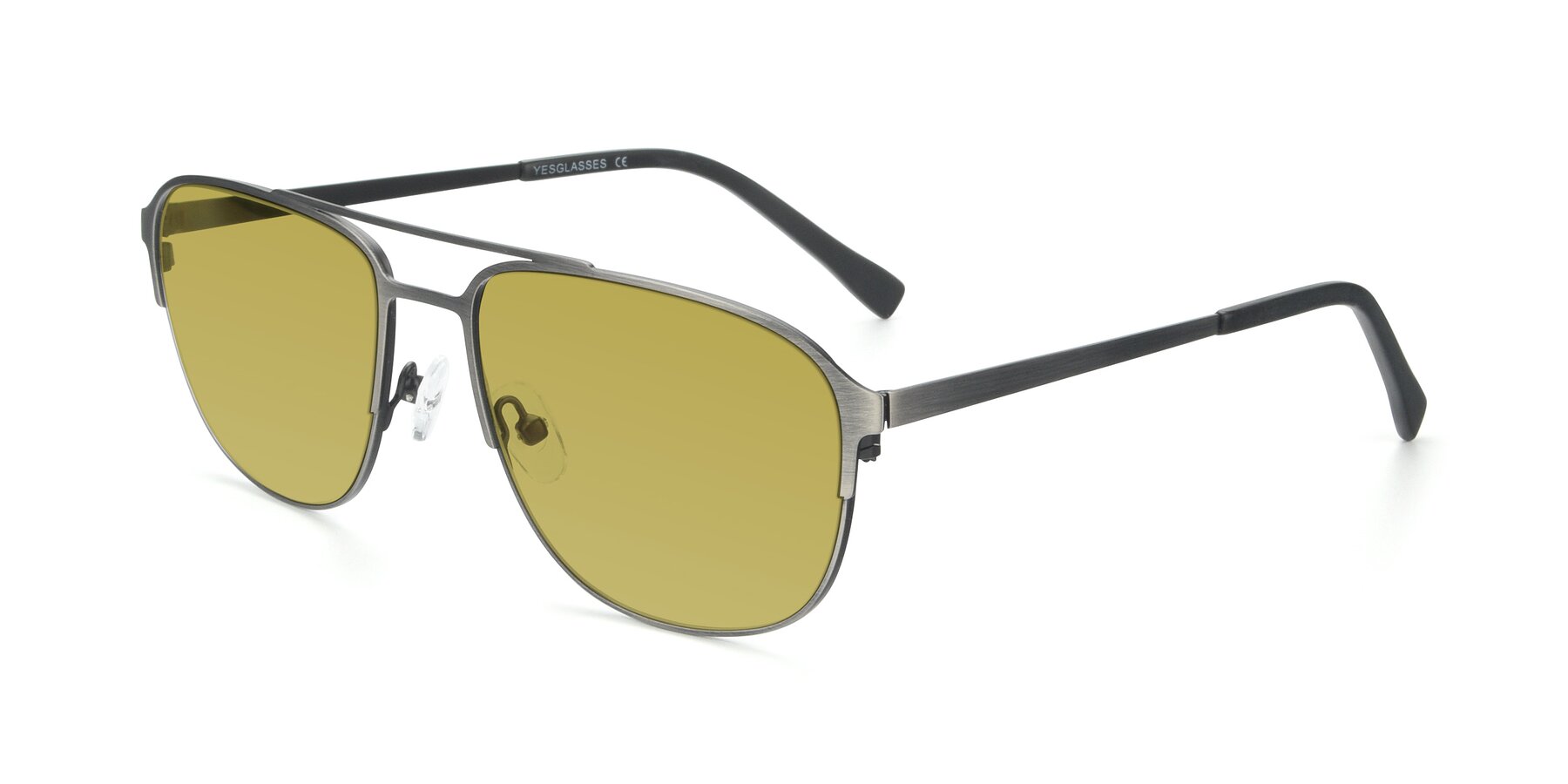 Angle of 9513 in Antique Silver with Champagne Tinted Lenses