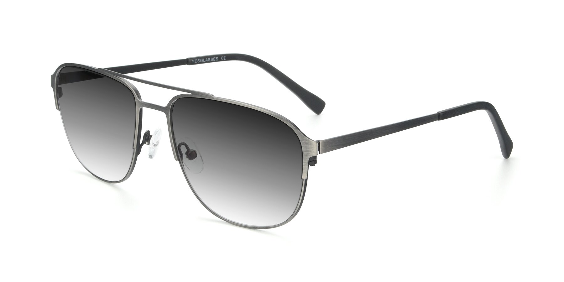 Angle of 9513 in Antique Silver with Gray Gradient Lenses